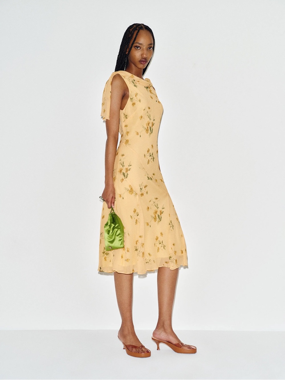 Reformation Oleta Dress Yellow - Size XS